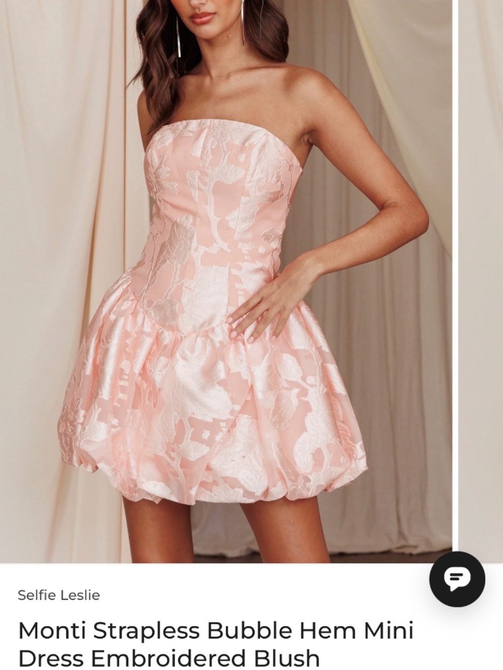 Selfie Leslie pink bubble mini dress